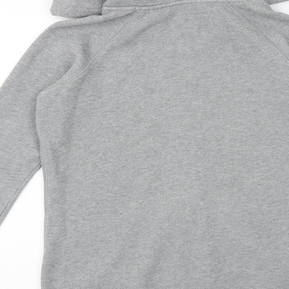 Jack Wills Womens Grey Cotton Full Zip Hoodie Size 6 Zip