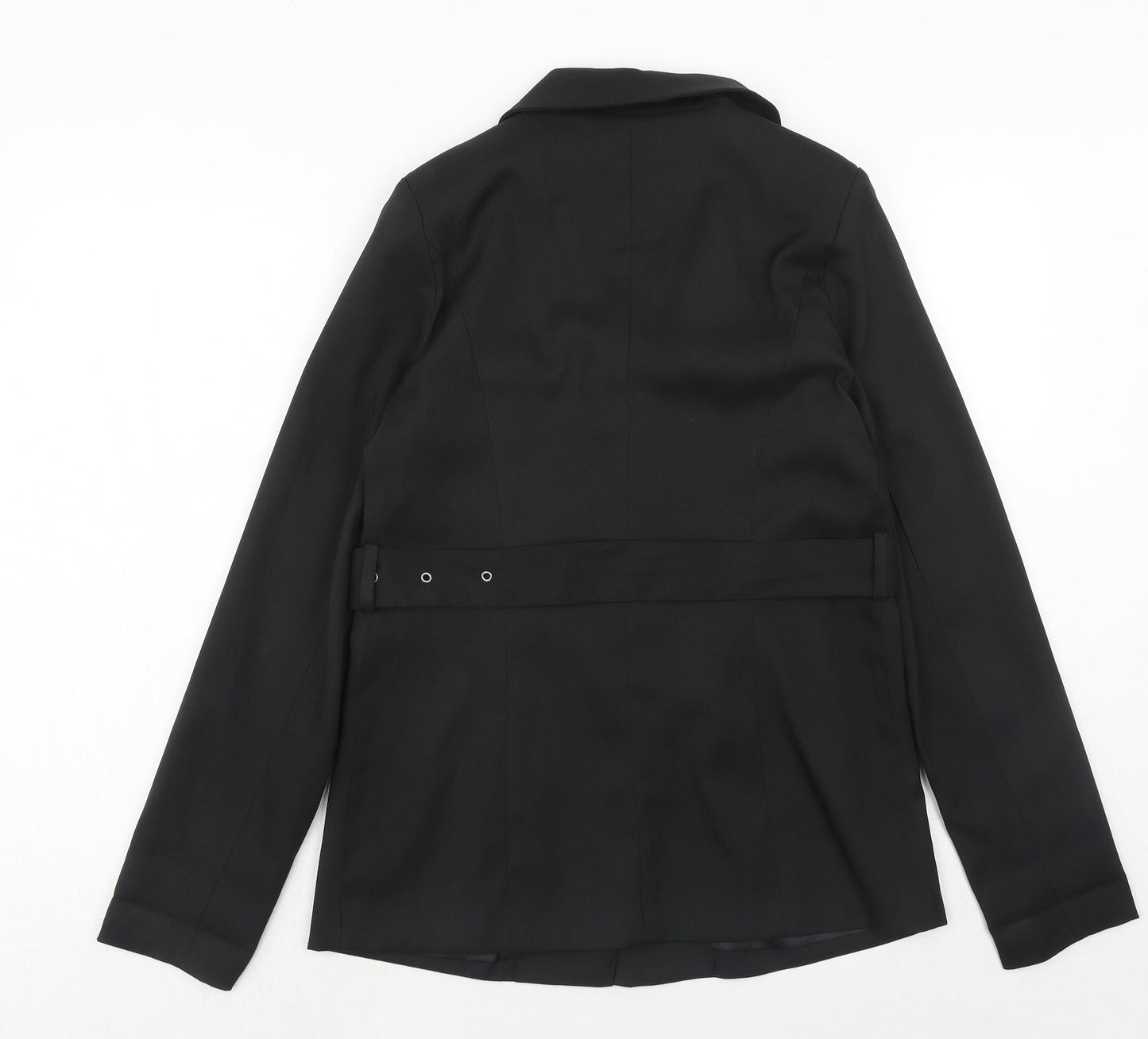 PRETTYLITTLETHING Womens Black Polyester Jacket Blazer Size 8