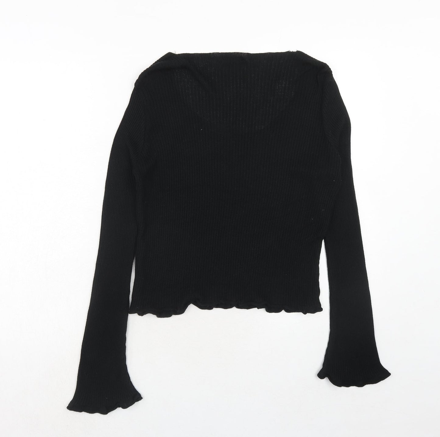 Nasty Gal Womens Black Round Neck Viscose Pullover Jumper Size 12