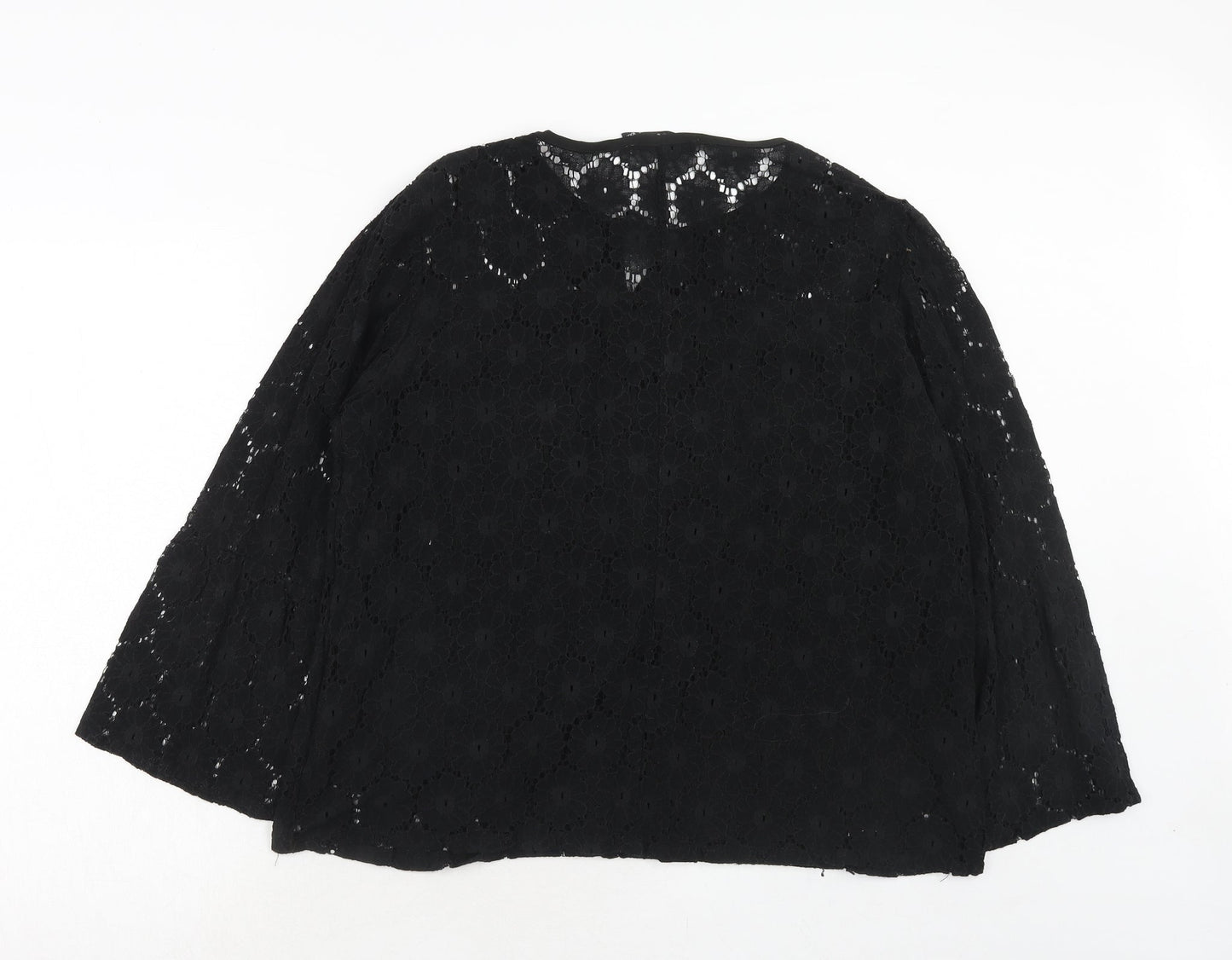 Zanzea Womens Black Cotton Basic Blouse Size 2XL Round Neck
