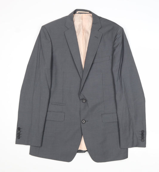 French Connection Mens Grey Polyester Jacket Suit Jacket Size 38 Regular