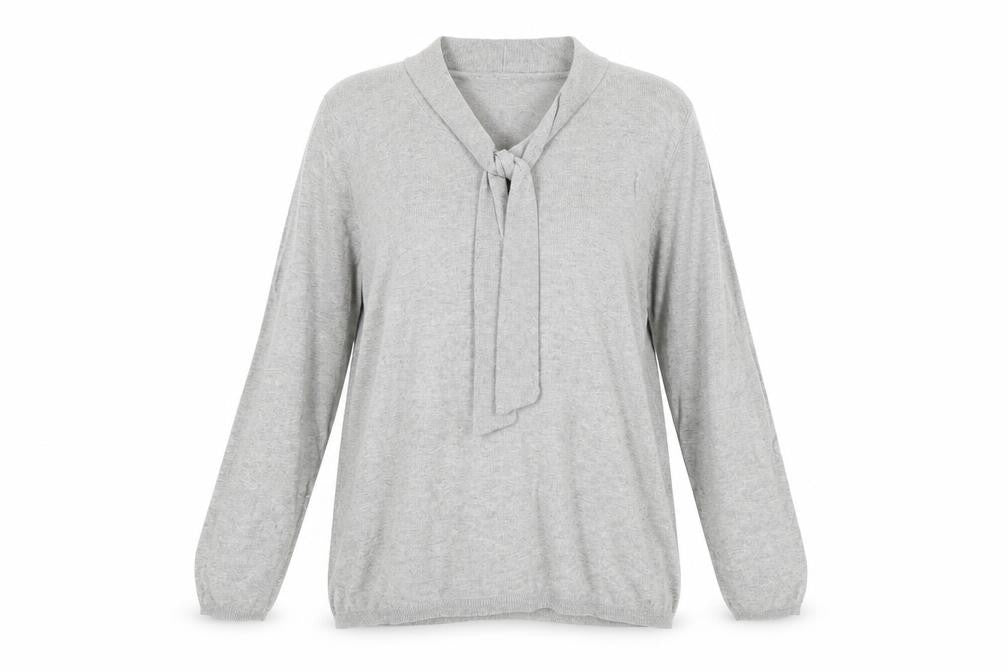 Damart Womens Grey V-Neck Viscose Pullover Jumper Size L