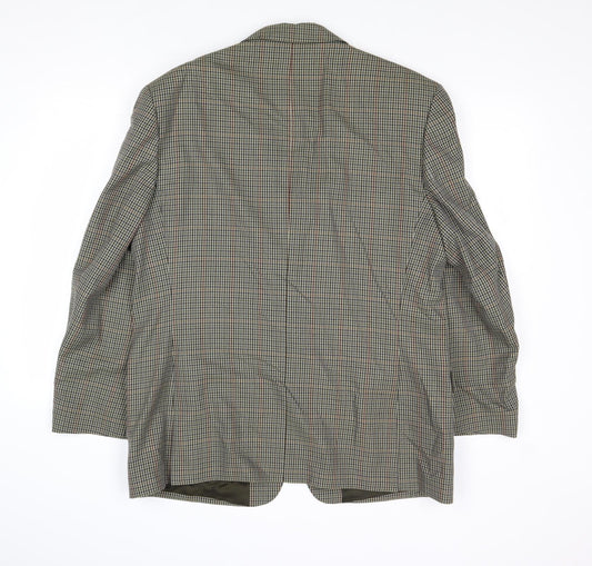 Charlton Gray Mens Multicoloured Geometric Wool Jacket Suit Jacket Size 42 Regular