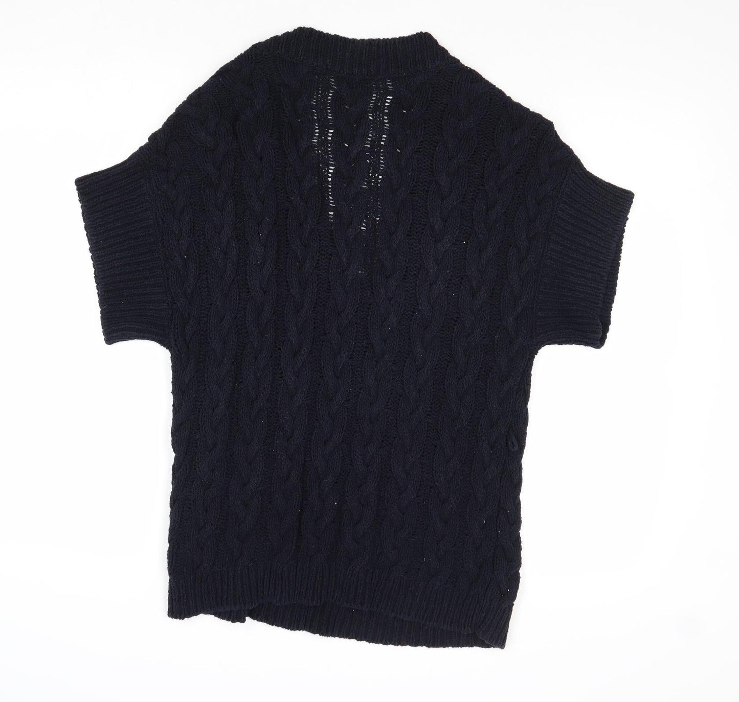 Marks and Spencer Womens Blue V-Neck Cotton Pullover Jumper Size 10