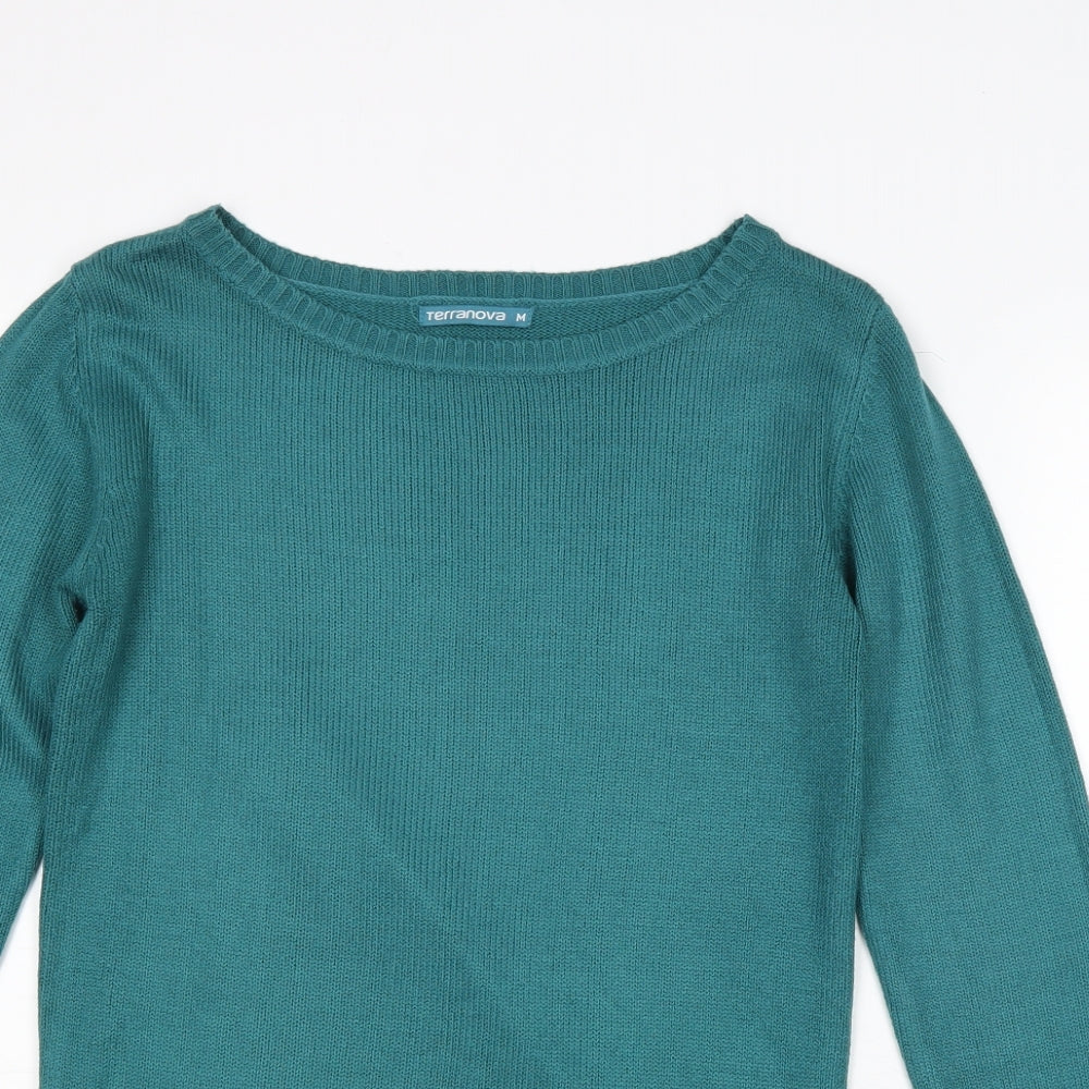 Terranova Womens Blue Round Neck Acrylic Pullover Jumper Size M