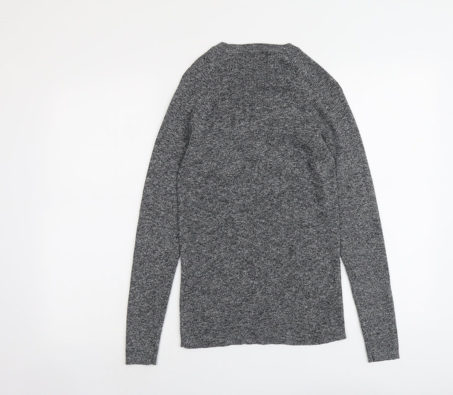 Maison Cinqcent Womens Grey Round Neck Cotton Pullover Jumper Size S
