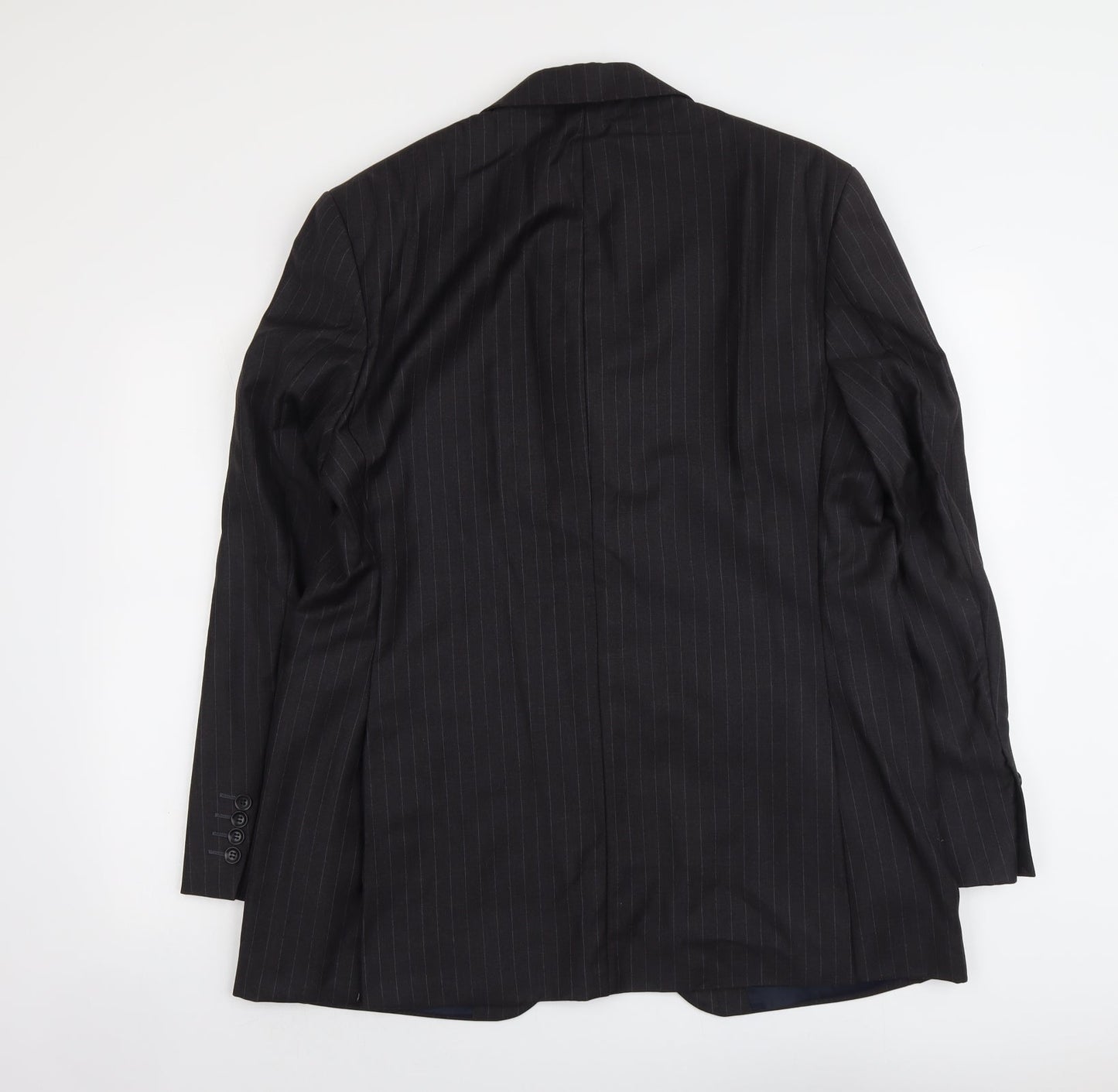 AsutiN Reed Mens Black Striped Wool Jacket Suit Jacket Size L Regular