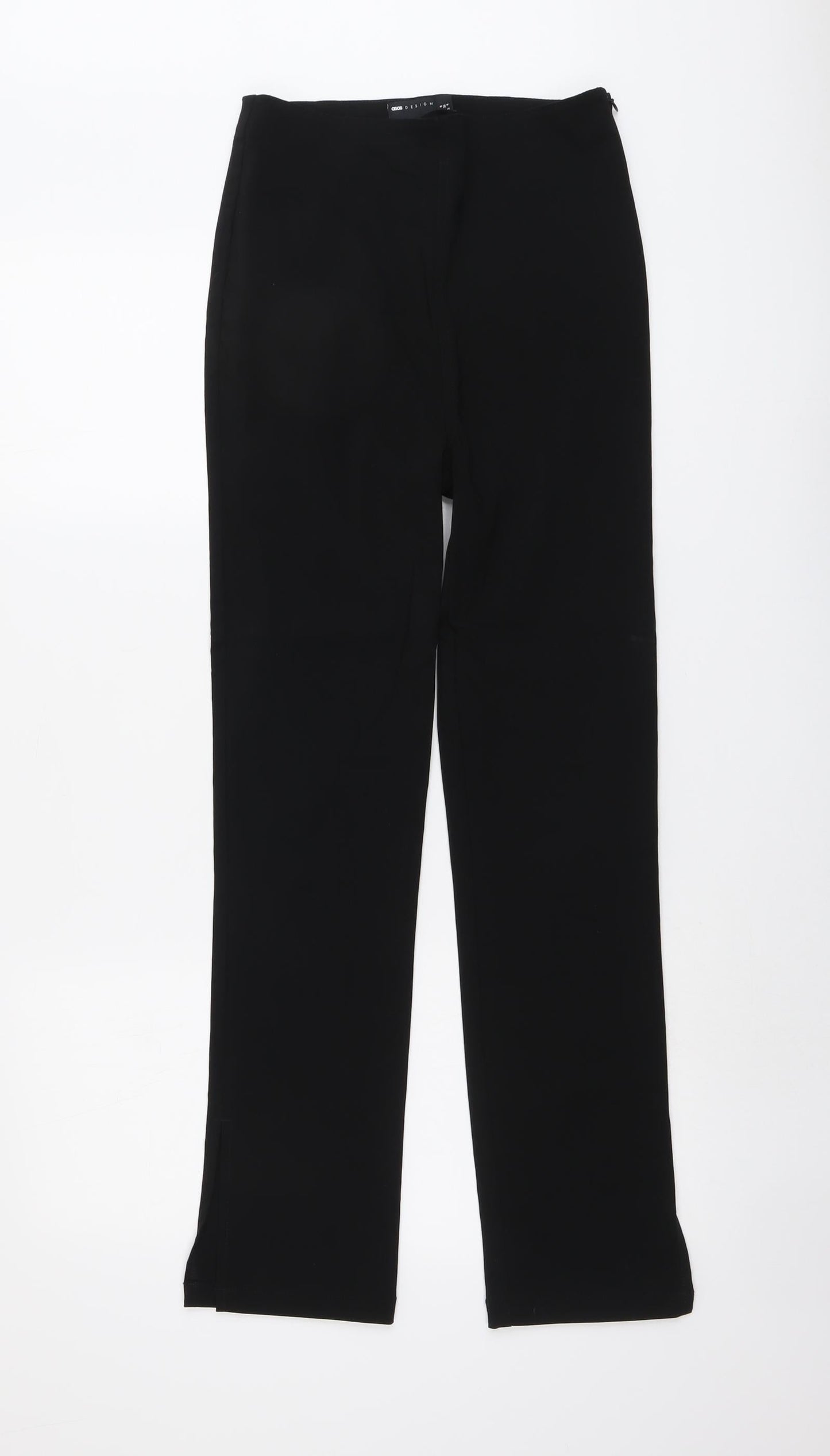 ASOS Womens Black Viscose Trousers Size 8 L29 in Regular Zip