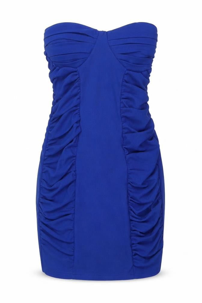 Little Luli Womens Blue Polyester Bodycon Size S Sweetheart Zip