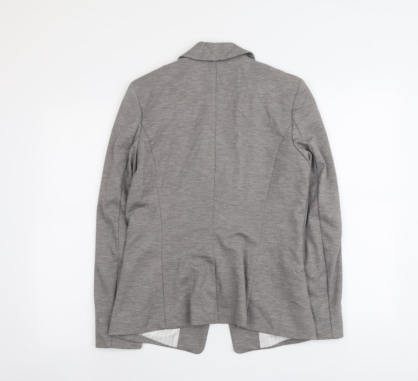 H&M Womens Grey Polyester Jacket Blazer Size 12