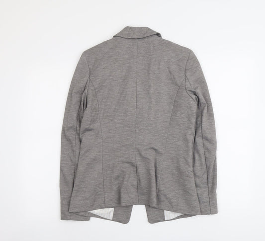 H&M Womens Grey Polyester Jacket Blazer Size 12