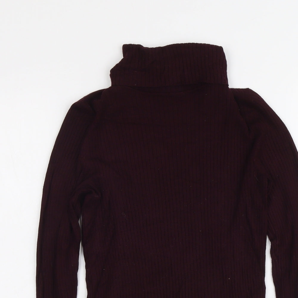 New Look Womens Purple Roll Neck Viscose Pullover Jumper Size 10