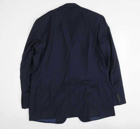 Marks and Spencer Mens Blue Wool Jacket Suit Jacket Size L Regular