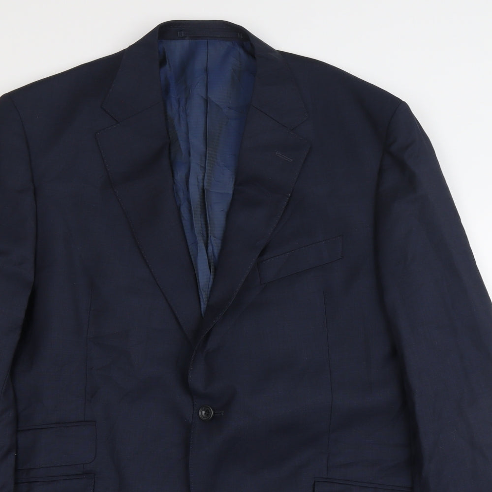 Marks and Spencer Mens Blue Wool Jacket Suit Jacket Size L Regular