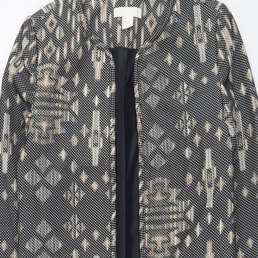 H&M Womens Black Geometric Jacket Size 8