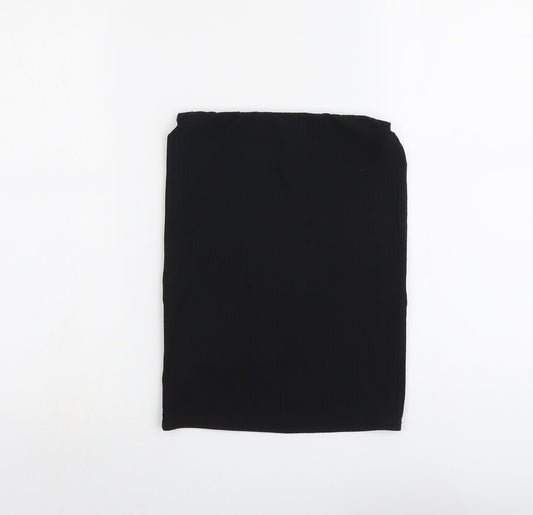 Boohoo Womens Black Polyester Bandage Skirt Size 8