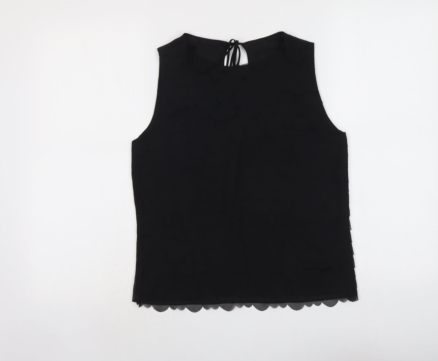 Max Studio Womens Black Polyester Basic Tank Size S Round Neck