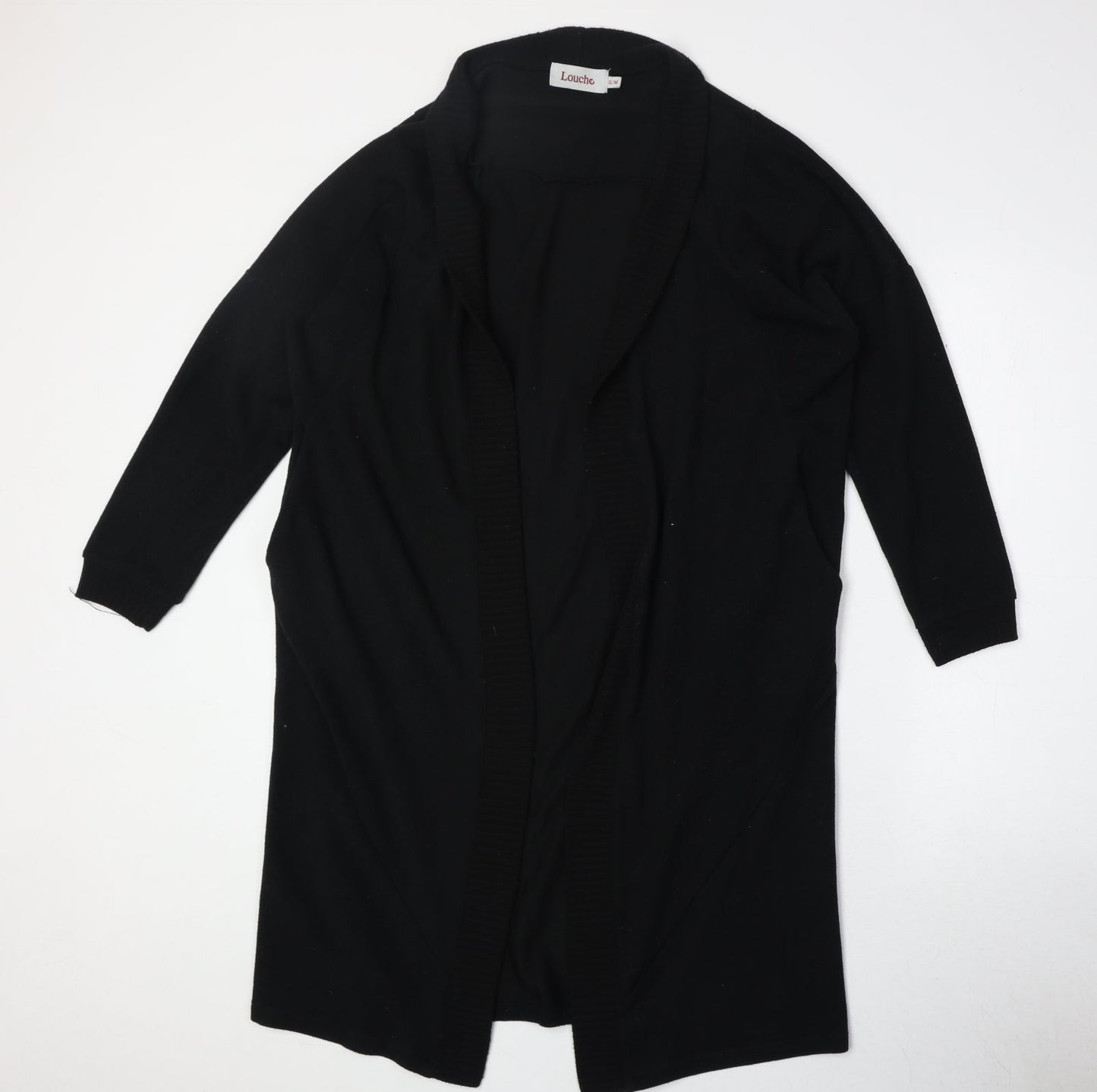 Louche Womens Black V-Neck Polyester Cardigan Jumper Size S - Size S/M