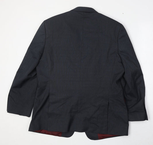 BHS Mens Blue Polyester Jacket Suit Jacket Size 42 Regular