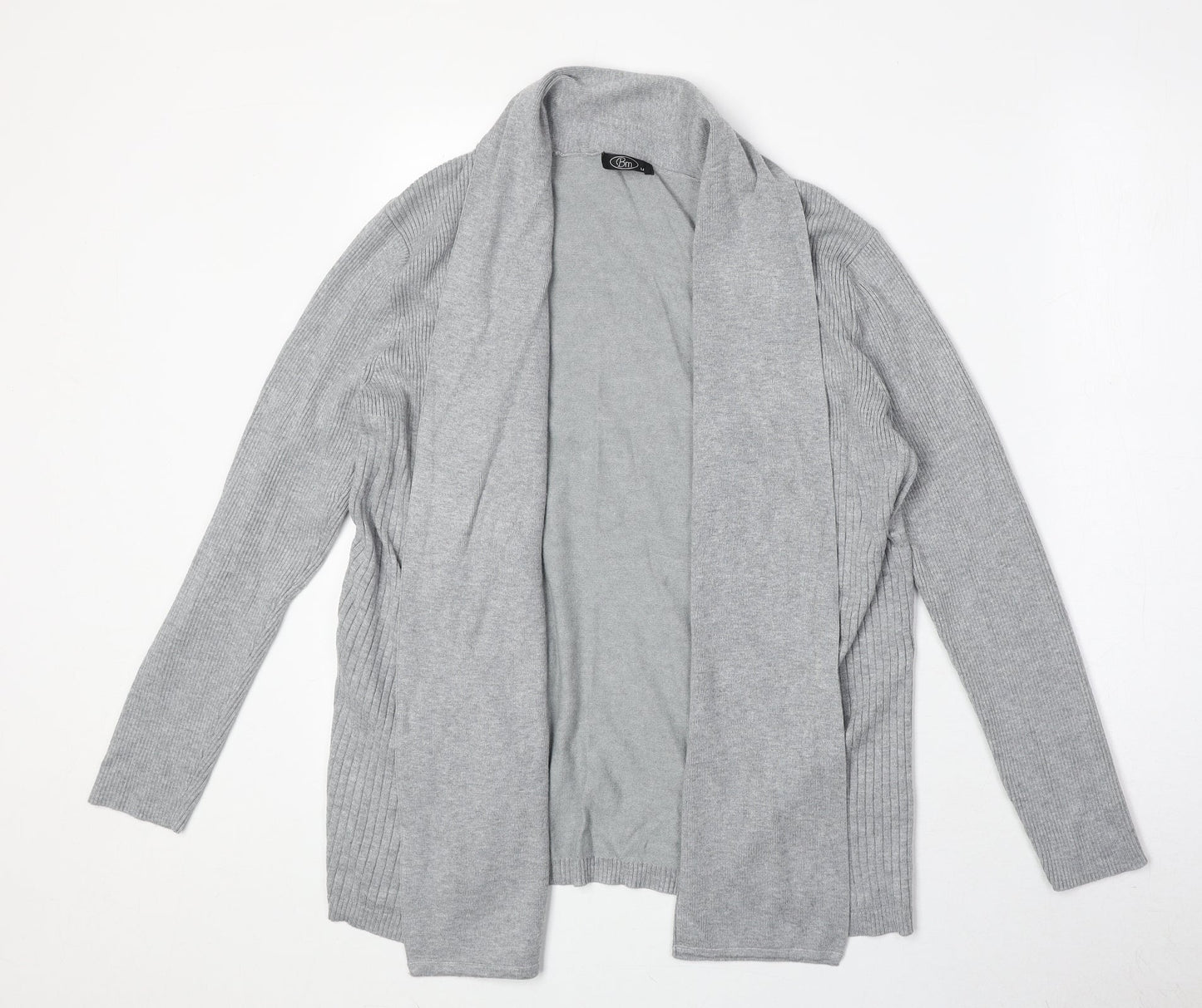 Bonmarché Womens Grey V-Neck Viscose Cardigan Jumper Size M