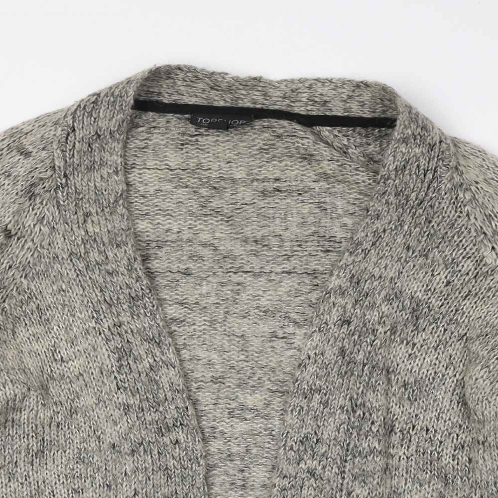 Topshop Womens Beige V-Neck Acrylic Cardigan Jumper Size 12