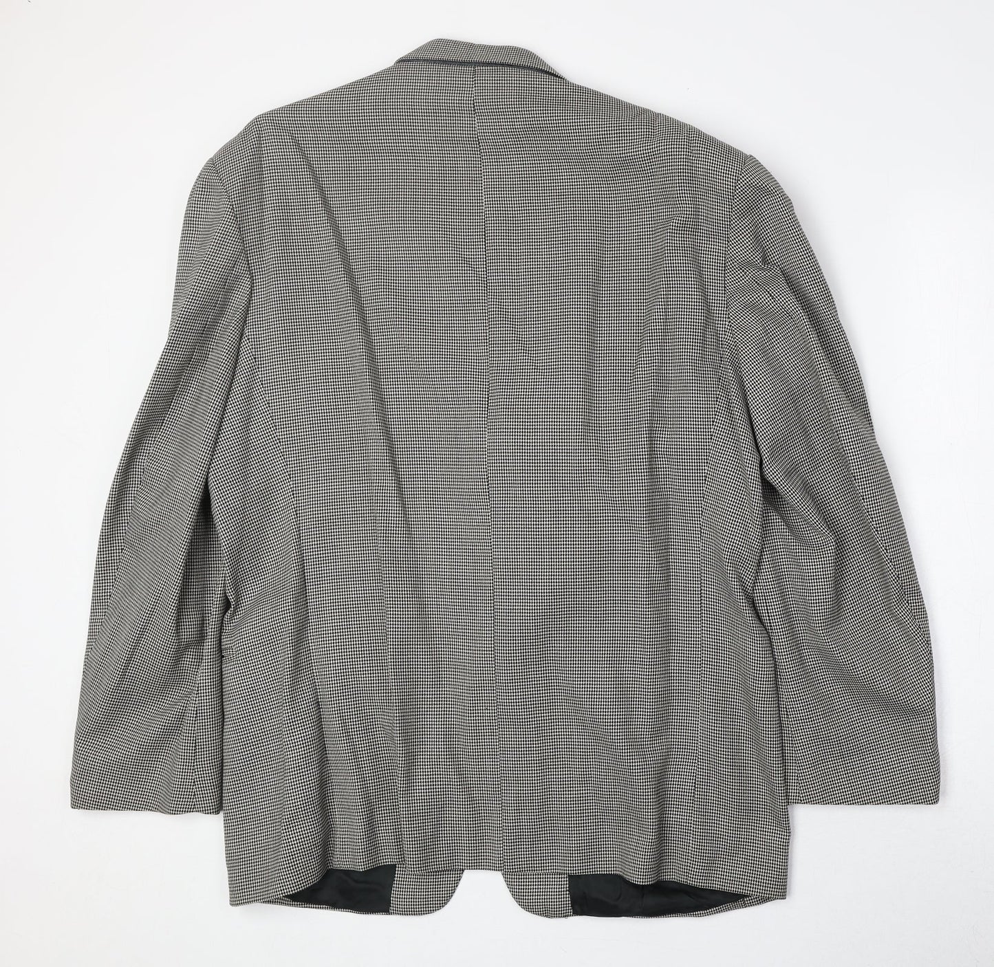 Burton Mens Beige Geometric Polyester Jacket Blazer Size 44 Regular