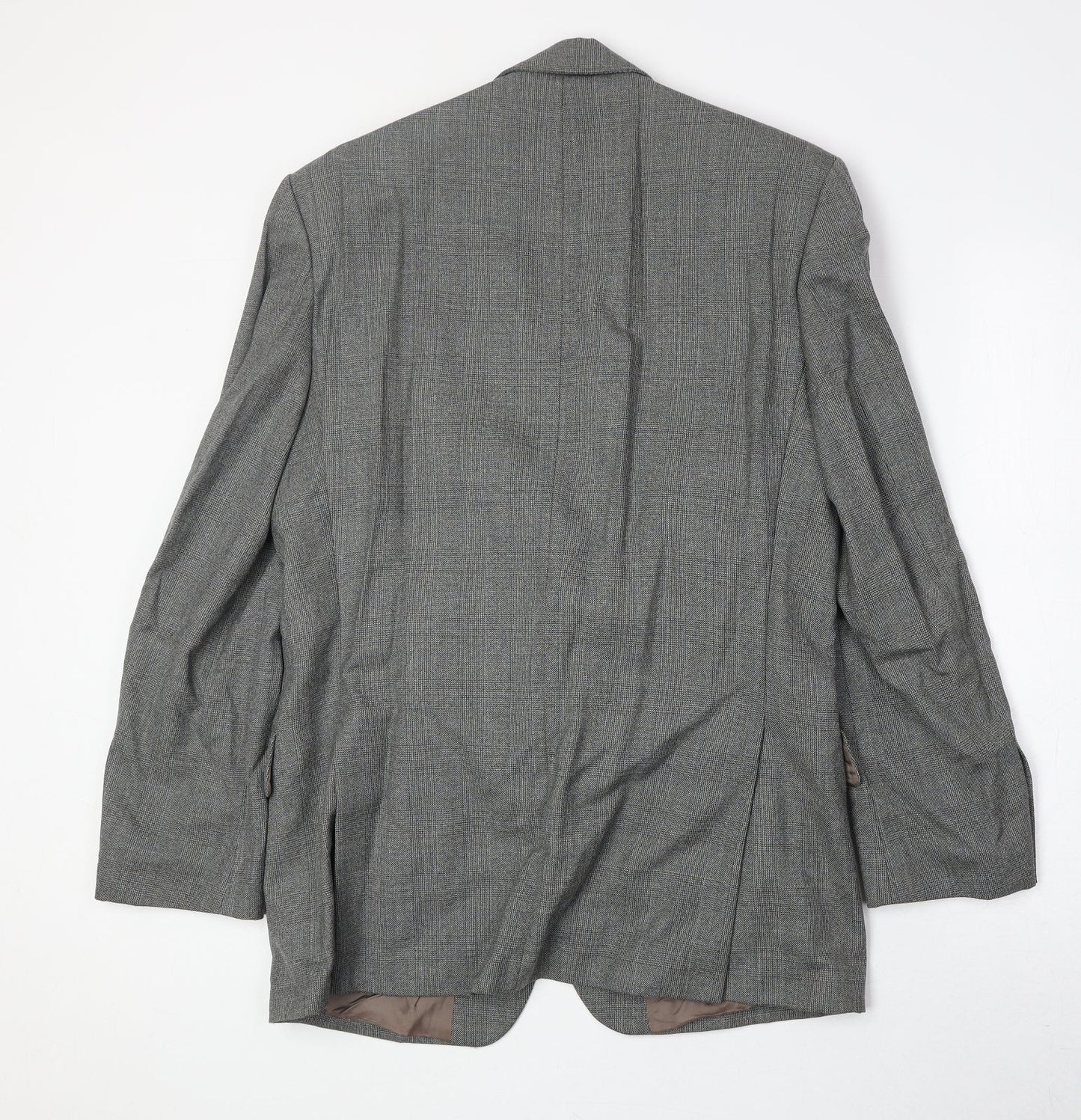 The British Tailor Mens Grey Plaid Wool Jacket Suit Jacket Size 40 Regular