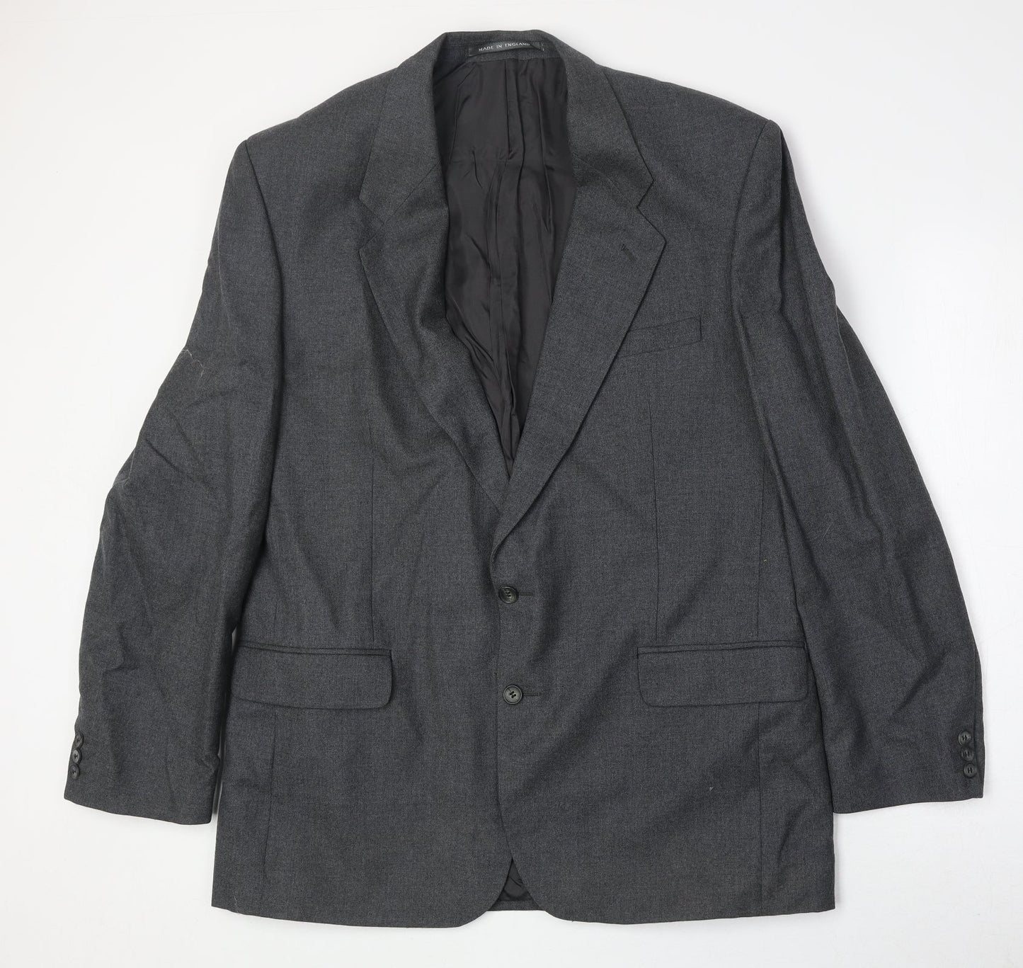 The Label Mens Grey Wool Jacket Suit Jacket Size 44 Regular