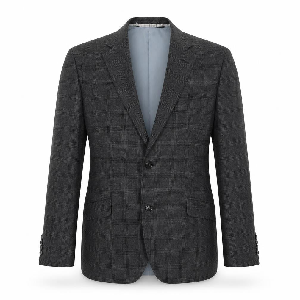 Marks and Spencer Mens Grey Plaid Cotton Jacket Suit Jacket Size 42 Regular