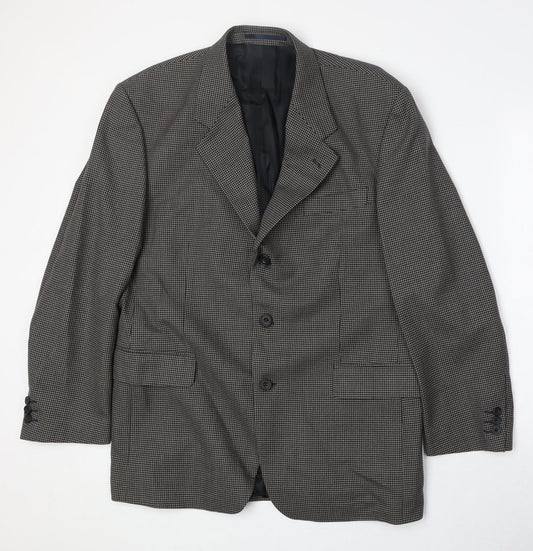 Principles Mens Grey Geometric Polyester Jacket Suit Jacket Size 42 Regular