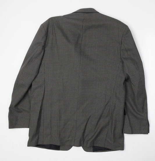Principles Mens Grey Geometric Polyester Jacket Suit Jacket Size 42 Regular