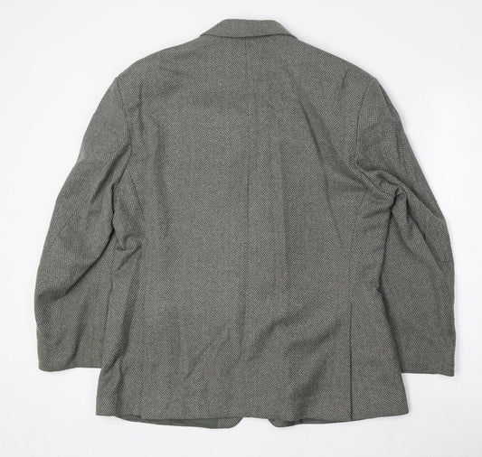 Greenwood Mens Grey Herringbone Polyester Jacket Suit Jacket Size 42 Regular