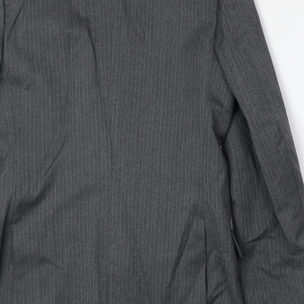 Dunn & Co Mens Grey Striped Wool Jacket Suit Jacket Size 40 Regular
