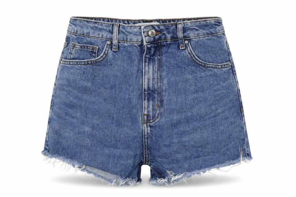 Forever 21 Womens Blue Cotton Boyfriend Shorts Size 27 in Regular Zip