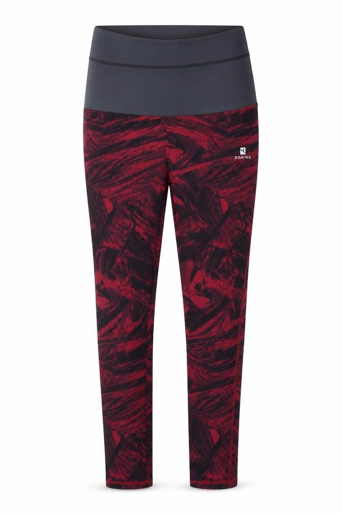 Decathlon Womens Red Geometric Nylon Compression Leggings Size 26 in Regular Pullover