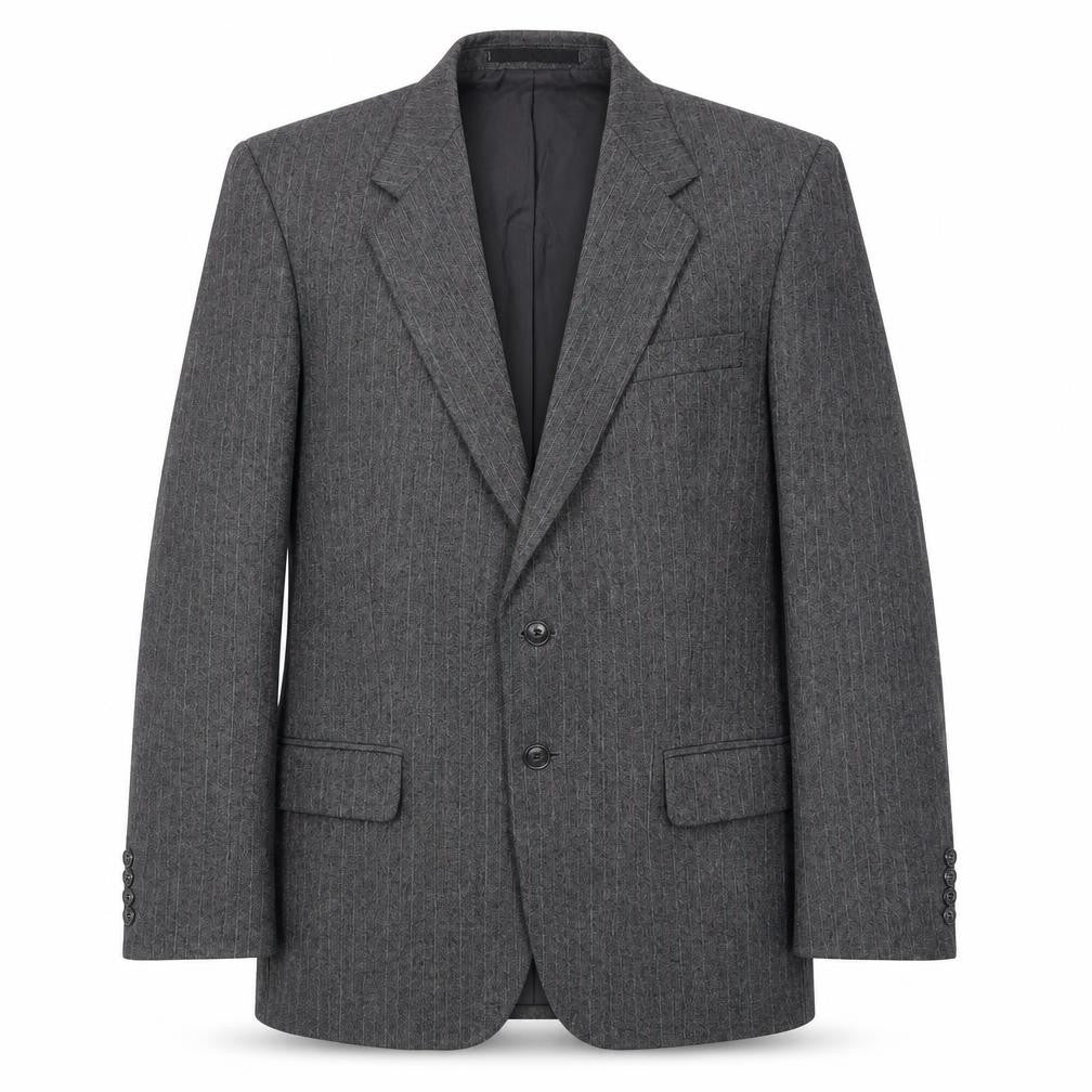 Marks and Spencer Mens Grey Striped Wool Jacket Suit Jacket Size 38 Regular
