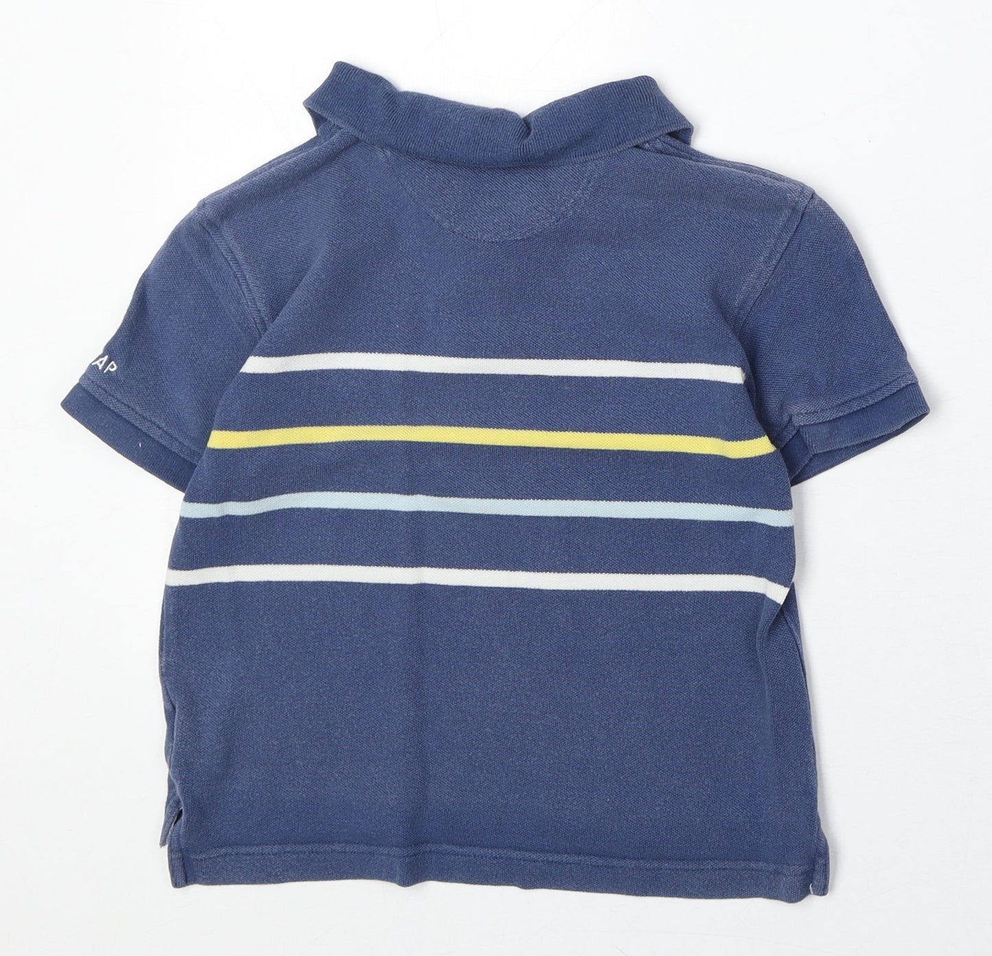 Gap Boys Blue Striped 100% Cotton Pullover Polo Size 4 Years Collared Button