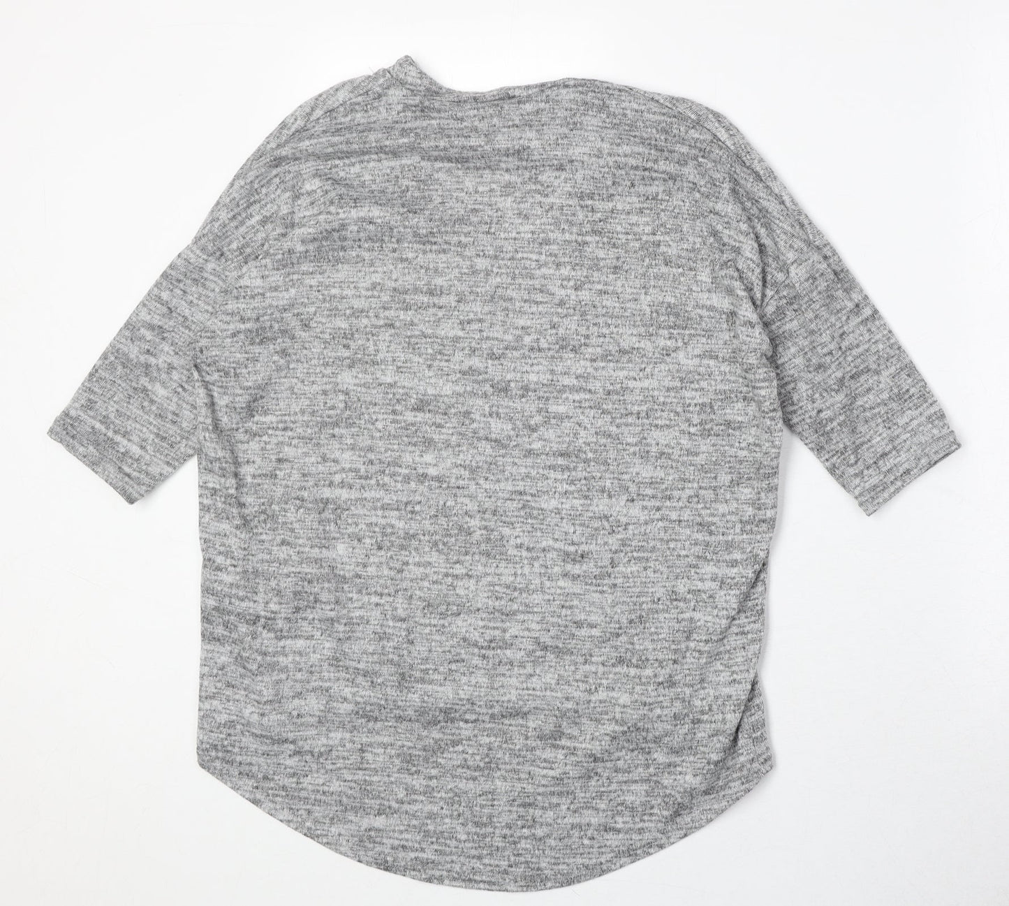 New Look Womens Grey Round Neck Polyester Pullover Jumper Size S - Keyhole Neck