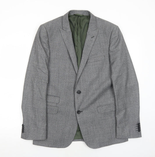 French Connection Mens Grey Wool Jacket Suit Jacket Size 40 Regular