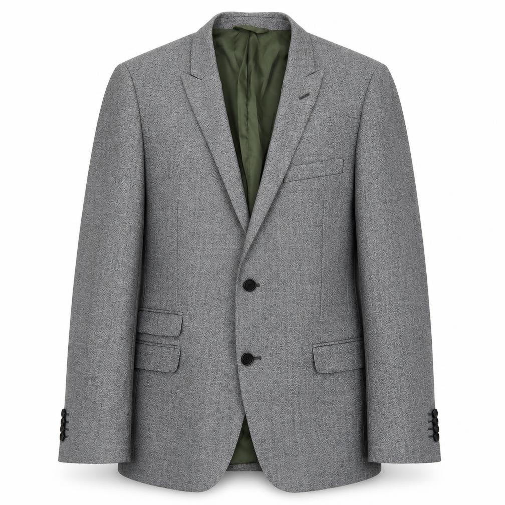 Front view of French Connection men’s grey wool jacket suit jacket, size 40, regular