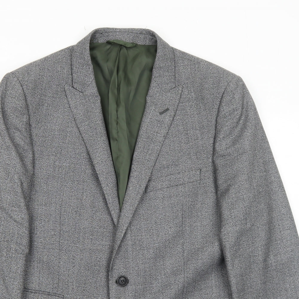 French Connection Mens Grey Wool Jacket Suit Jacket Size 40 Regular