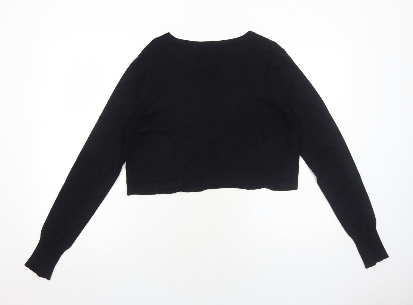 Phase Eight Womens Black Round Neck Viscose Pullover Jumper Size 14