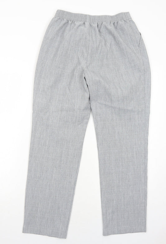 Marks and Spencer Womens Grey Polyester Trousers Size 12 Regular