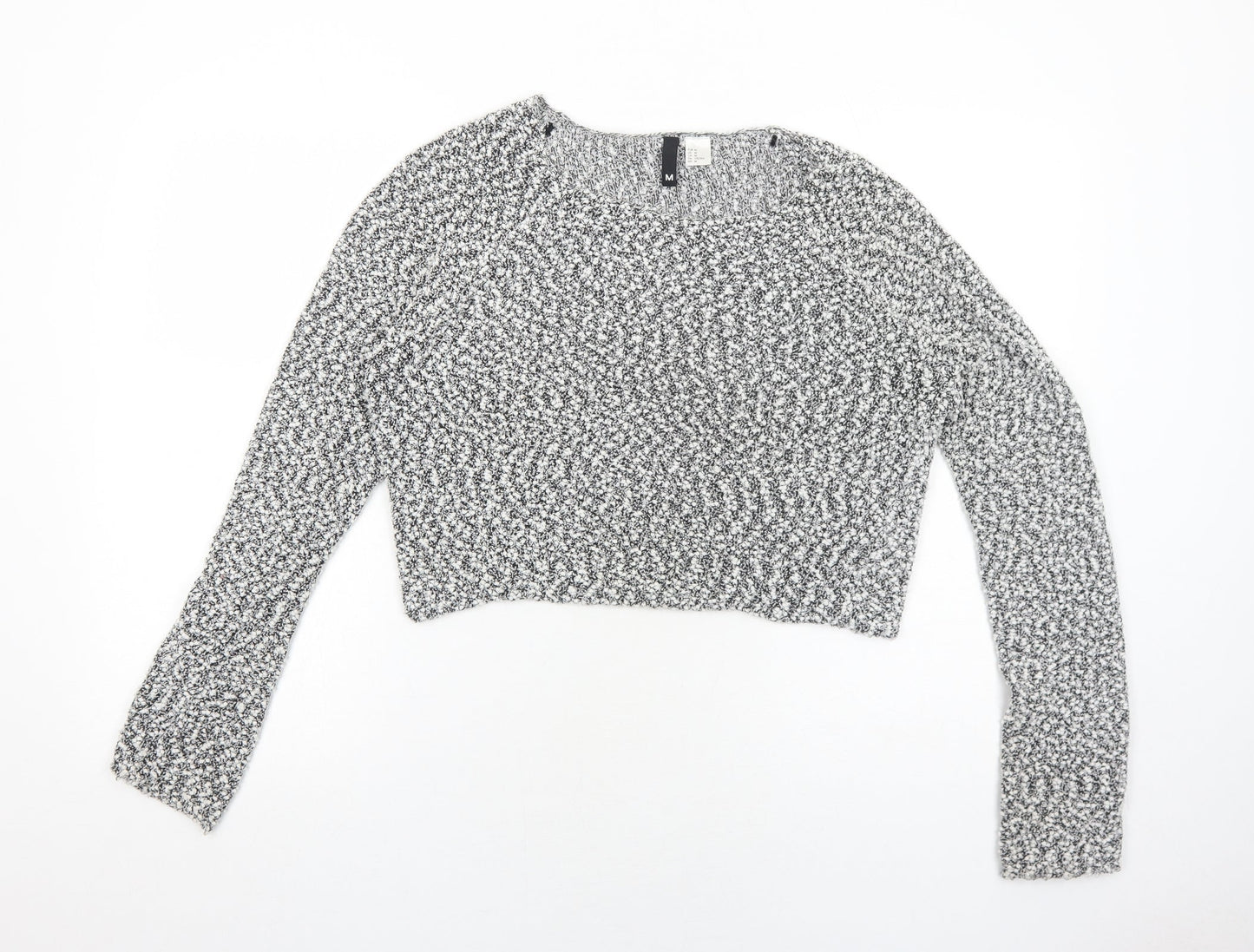 H&M Womens Black Round Neck Polyester Pullover Jumper Size M