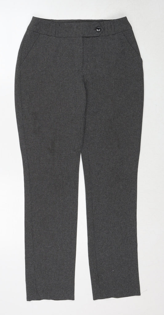 South Womens Black Polyester Trousers Size 8 Regular Zip