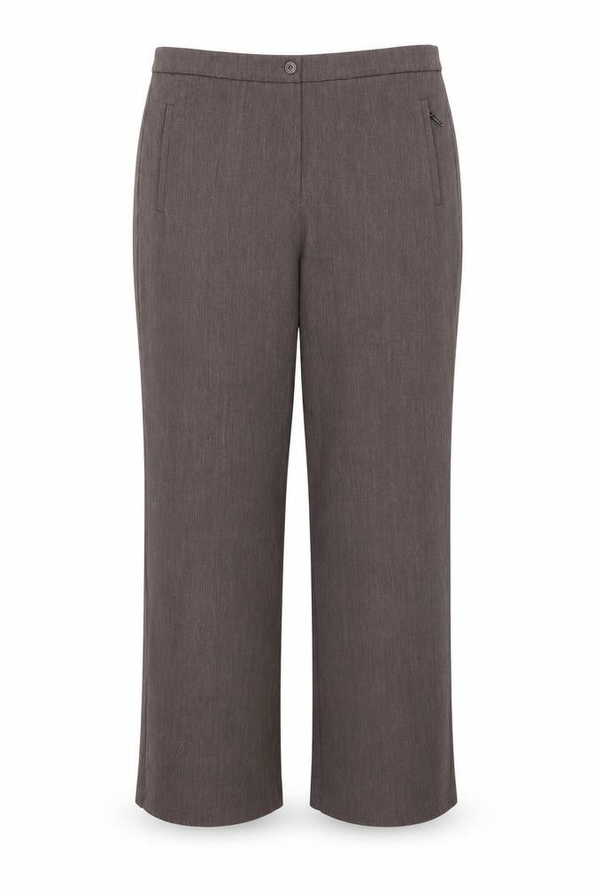 Marks and Spencer Womens Beige Polyester Trousers Size 12 Regular Zip