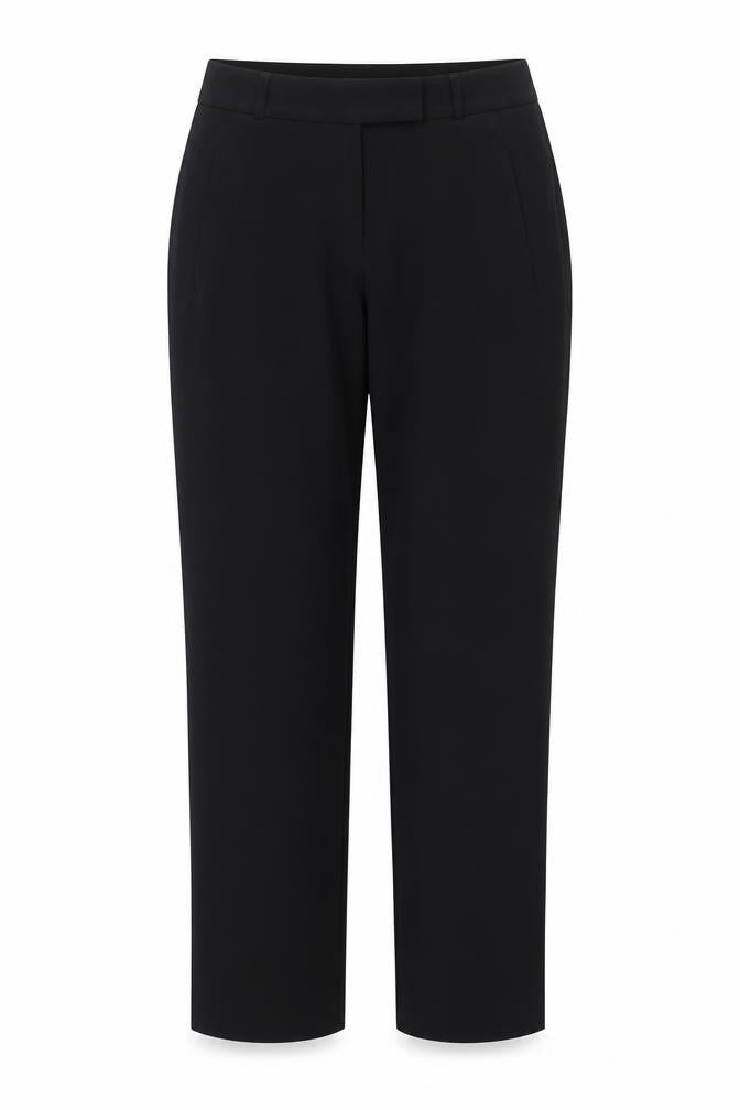 Marks and Spencer Womens Black Polyester Trousers Size 8 Regular Zip