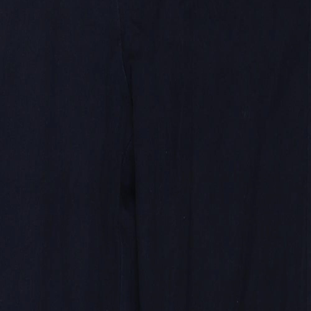 Marks and Spencer Womens Blue Viscose Trousers Size 10 Regular Zip