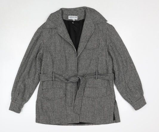 Jordan & Cole Womens Black Geometric Jacket Size M Tie