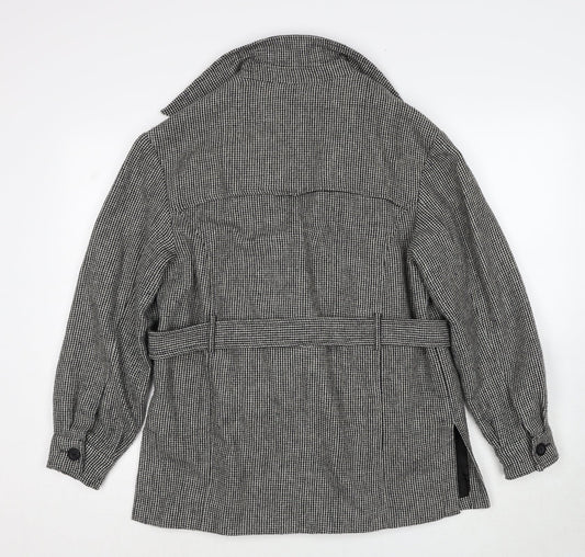 Jordan & Cole Womens Black Geometric Jacket Size M Tie